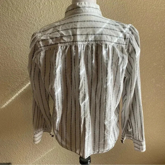 Palo Duro Vintage Western Shirt Button Down Striped White Black 100% Cotton: L - Picture 6 of 13